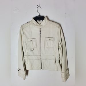Wilson Leather Beige Leather Jacket, Medium